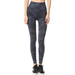 SPANX Look at Me Now Seamless Leggings Black Camo Size Medium